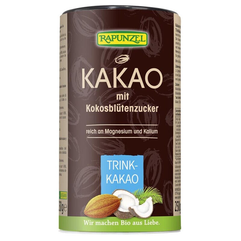 Cacao cu zahar din nuca de cocos Bio Rapunzel 250 g