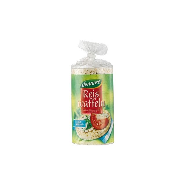 Vafe din orez expandat cu sare Fara Gluten Bio Dennree 100 g