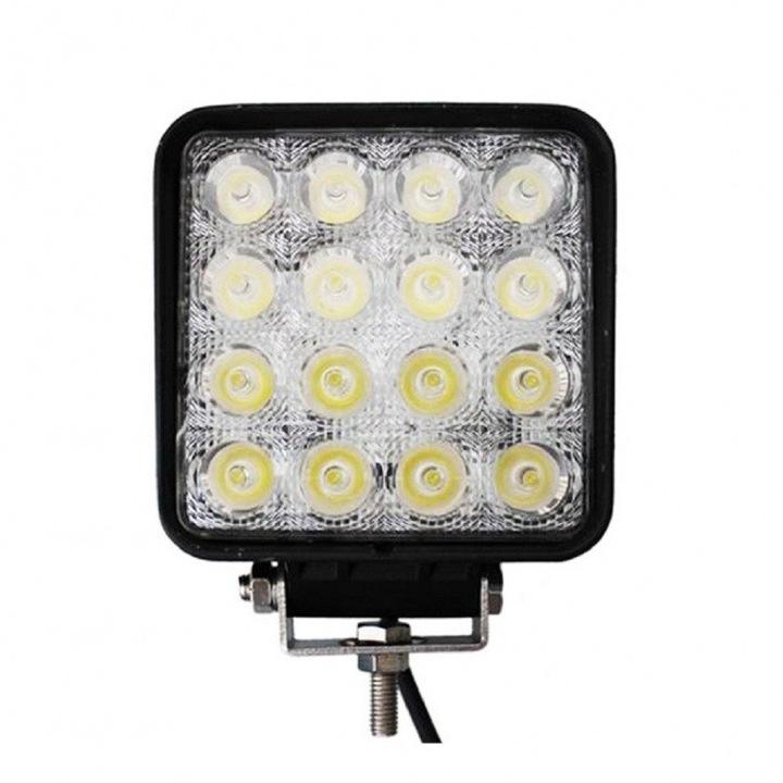 Proiector auto elSales ELS-PA48 cu 16 LED-uri SMD, alb rece, putere 48 W, 12-24 V, negru