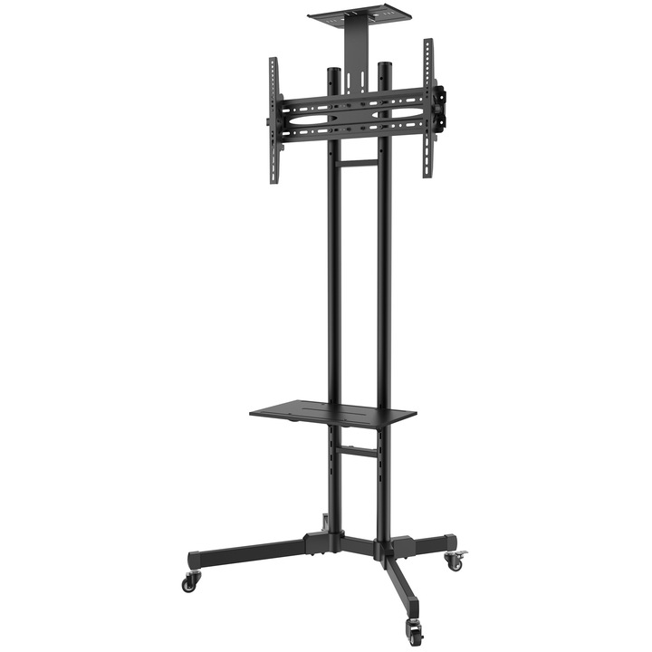 Suport TV mobil A+ SML28B, reglabil, 37"-80" (93cm-203cm), Negru