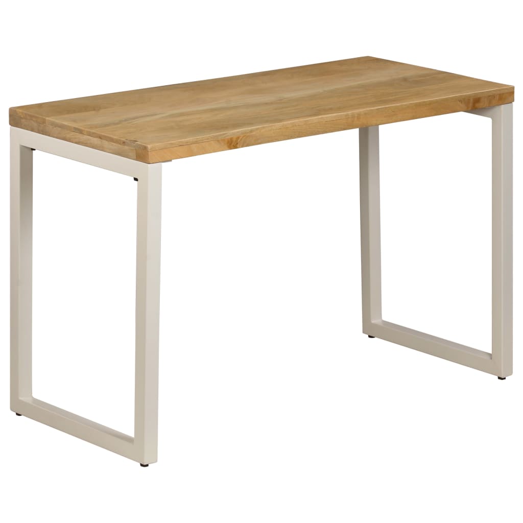 Masa de bucatarie din lemn de mango, vidaXL, Otel, 115x55x76 cm, Maro