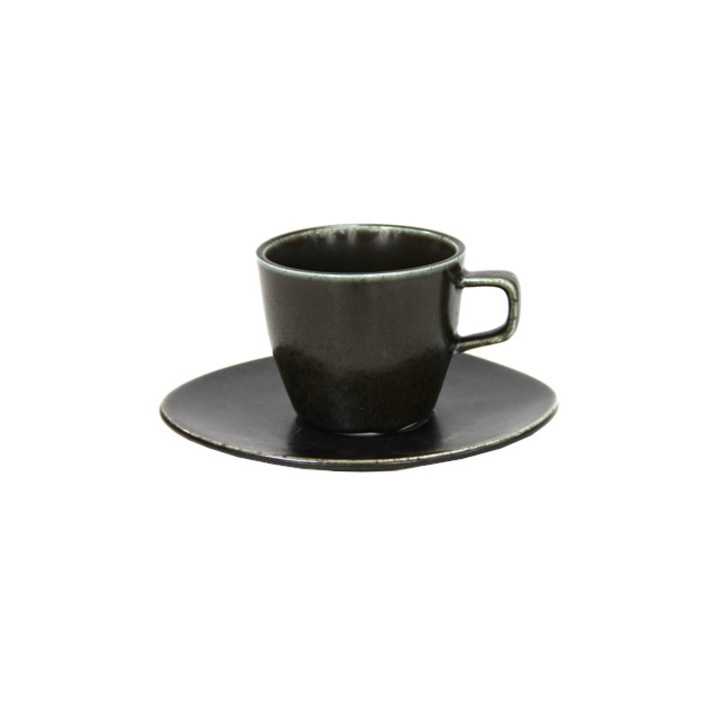 Ceasca cu farfurioara portelan ANTIQUE BLACK 220ml