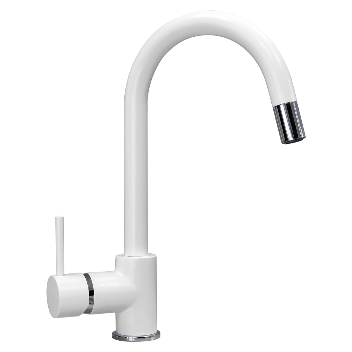 Baterie bucatarie CookingAid INDIANA cu furtun dus retractabil / cap extractibil si finisaj granit Alb / Polar White