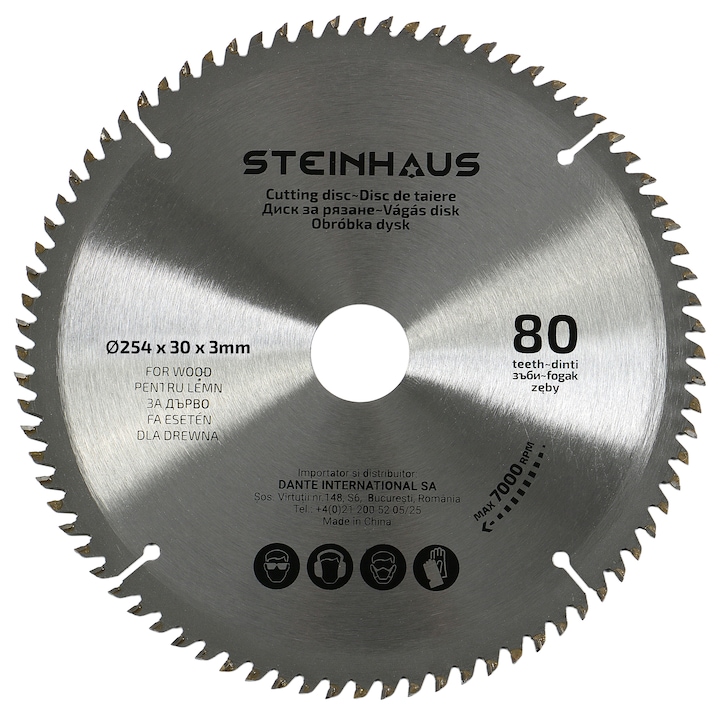 Steinhaus PRO-BL81 Fűrésztárcsa fához, 254x30x3mm, PRO-MS21 gérvágóhoz