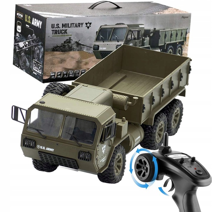 Transporter militar RC Fayee, 48x22x15,5cm, 6x6, control proportional, LED, set complet