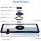 Samsung Galaxy S10E tok, Hybrid Anti-Shock, tok 360 fokban forgatható gyűrűvel és kitámasztóval, kék