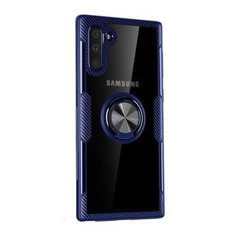 Husa Samsung Galaxy Note 10, Hybrid Antisoc, carcasa cu inel rotativ 360 si Kickstand, Blue