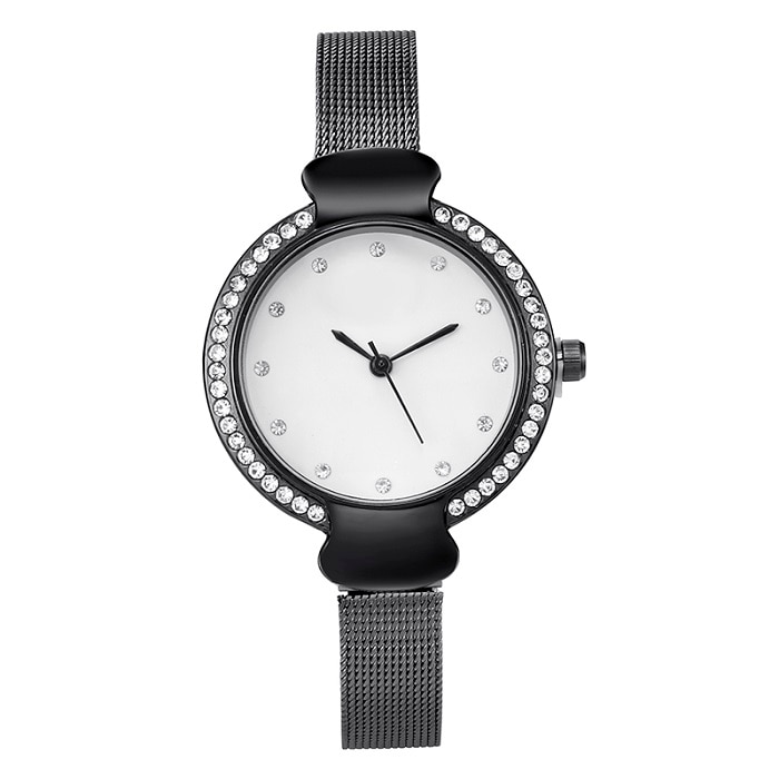 Ceas Viser Dama Quartz Casual Elegant Negru, PN999401NU, curea din metal (mesh), afisaj Analog
