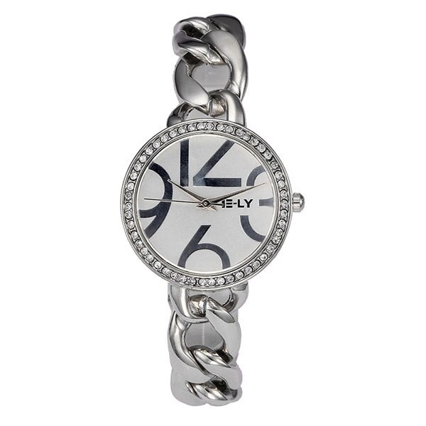 Ceas E-LY Dama Quartz Casual Elegant Argintiu, PN999206SR, curea din metal (zale), afisaj Analog
