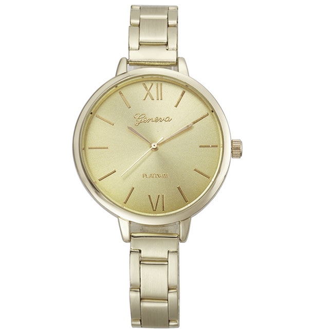 Ceas Geneva Dama Quartz Casual Elegant Auriu, PN999771GD, curea din metal (zale), afisaj Analog