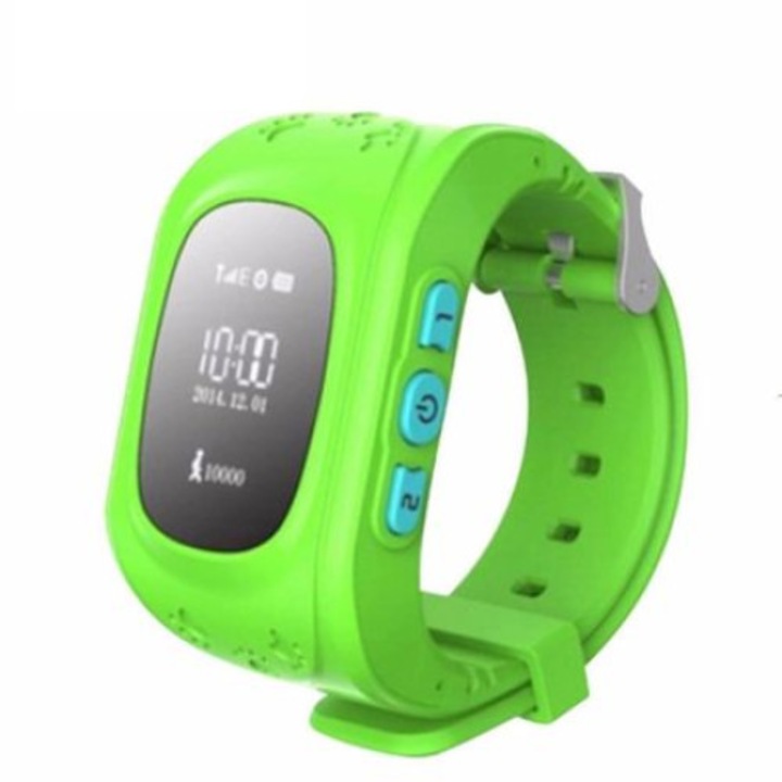 Детски смарт часовник, Smartwatch MADARU Q50, сим карта и GPS, зелен