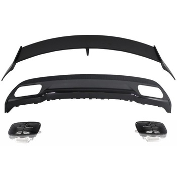 Difuzor Bara Spate cu Eleron Portbagaj compatibil cu MERCEDES W176 A-Class (2012+) B-Design Black Difuzor Bara Spate cu Eleron Portbagaj compatibil cu MERCEDES W176 A-Class (2012+) B-Design Black