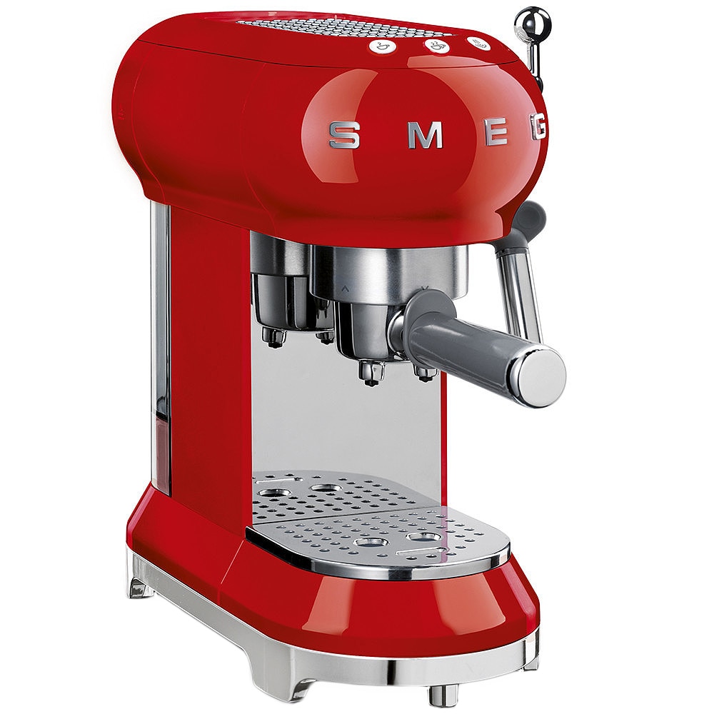 Espressor manual Smeg ECF01RDEU, 1350 W, 15 bar, Rosu