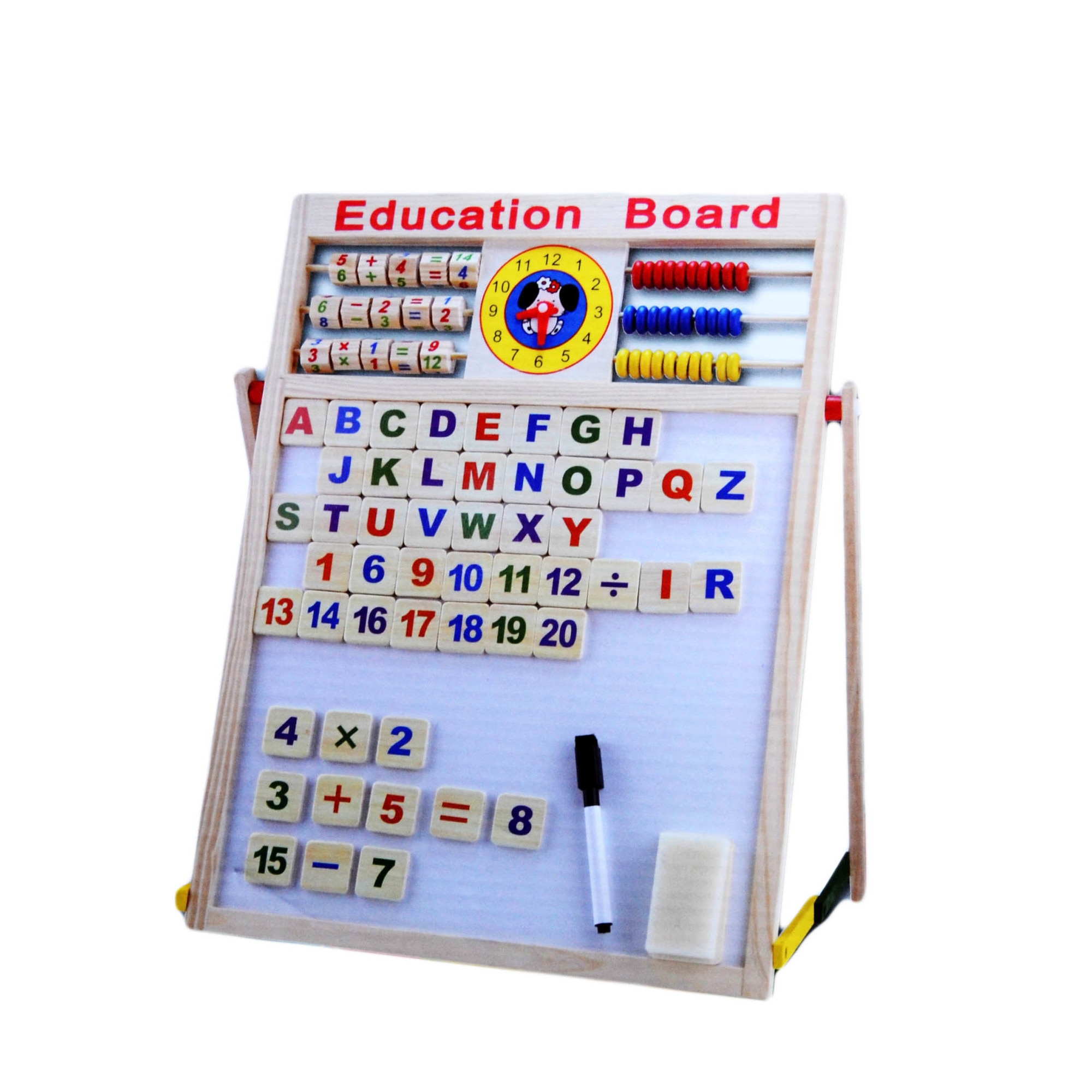 Tabla educativa magnetica lemn cu doua fete 60 x 45cm FL tb-20