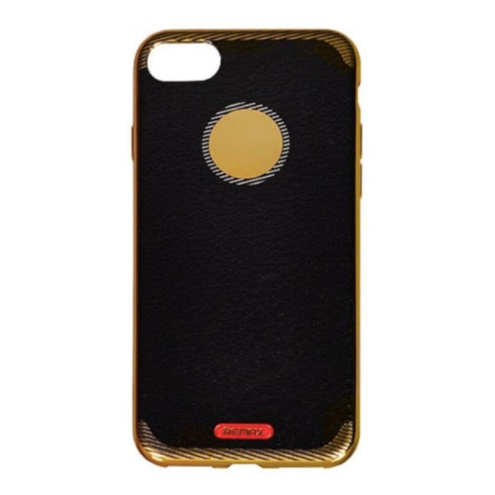 Husa Remax Biphase pentru Apple iPhone 8 Plus, Electroplated 3D Design, Circle, Gold