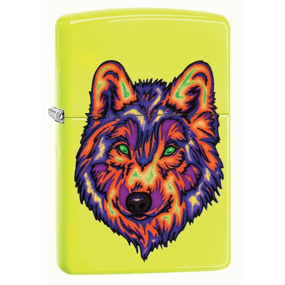 Bricheta Zippo 29639 Neon Wolf Neon Yellow