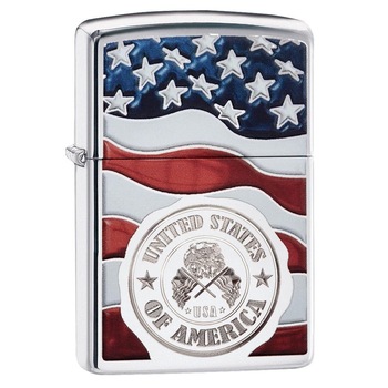Bricheta Zippo 29395 American Stamp on Flag Bricheta Zippo 29395 American Stamp on Flag