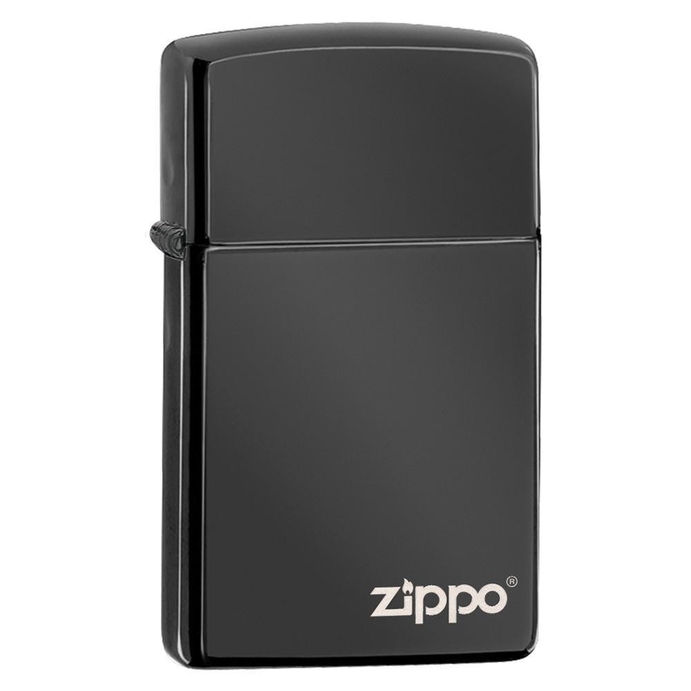 Bricheta Zippo 28123ZL Slim High Polish Black Zippo Logo
