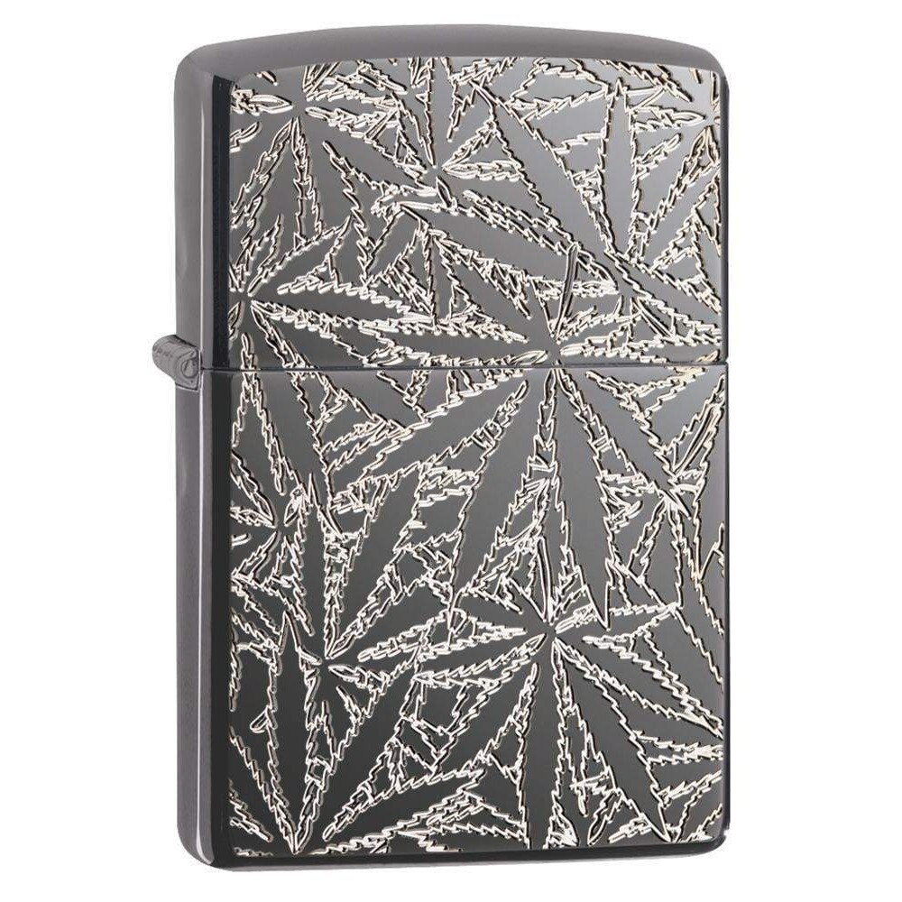 Bricheta Zippo 29834 Deep Carved Marijuana Leaves