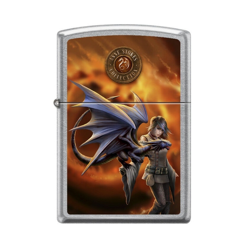 Bricheta Zippo 8020 Anne Stokes-Woman & Dragon