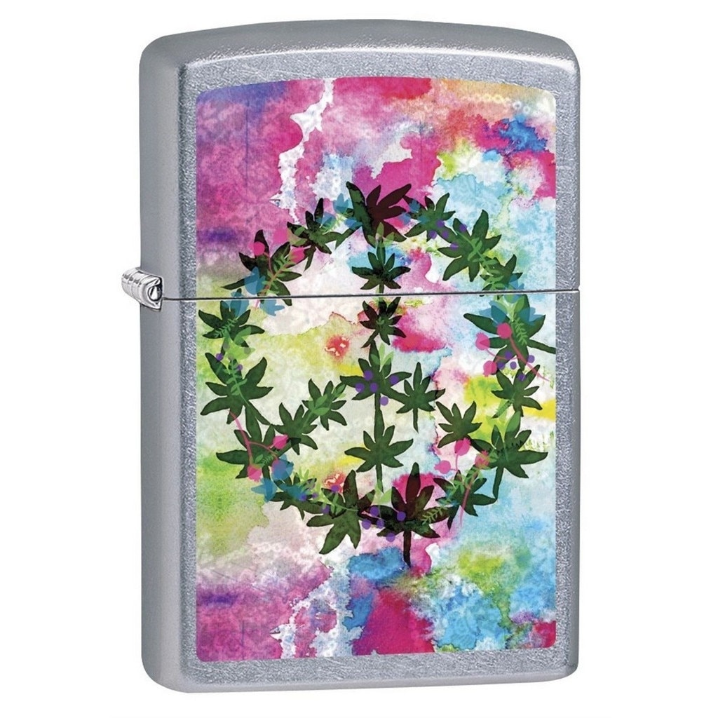 Bricheta Zippo 6687 Marijuana/Pot Leaves-Peace Sign