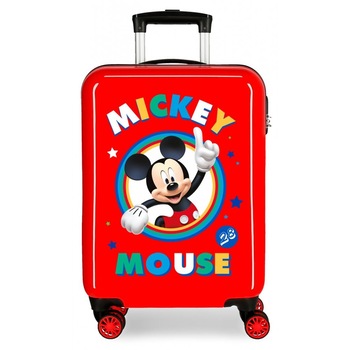 Troler cabina ABS 55 cm rosu Circle Mickey Troler cabina ABS 55 cm rosu Circle Mickey