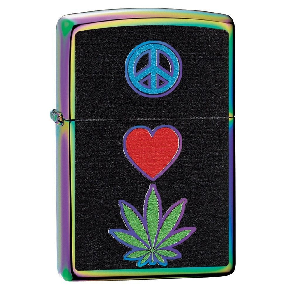 Bricheta Zippo 6345 Pot Leaf/Marijuana, Love & Peace Sign