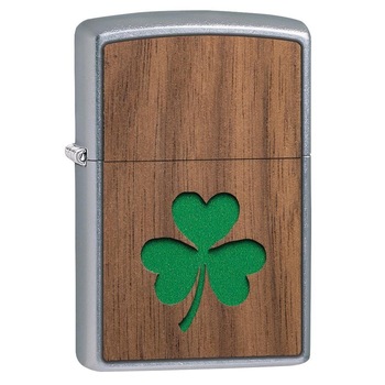 Bricheta Zippo 49056 Woodchuck USA, Walnut Emblem-Lucky Shamrock Bricheta Zippo 49056 Woodchuck USA, Walnut Emblem-Lucky Shamrock