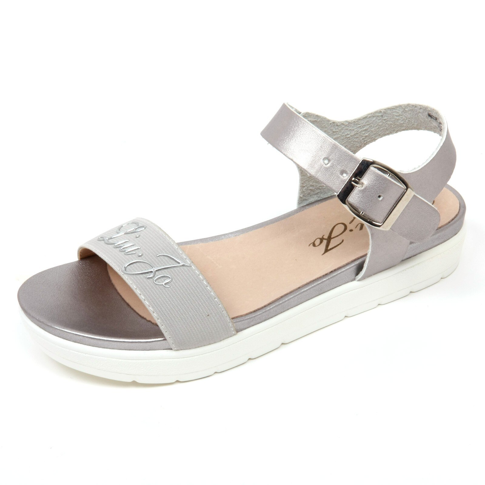 Sandale Liu Jo Girl argintiu, piele naturala