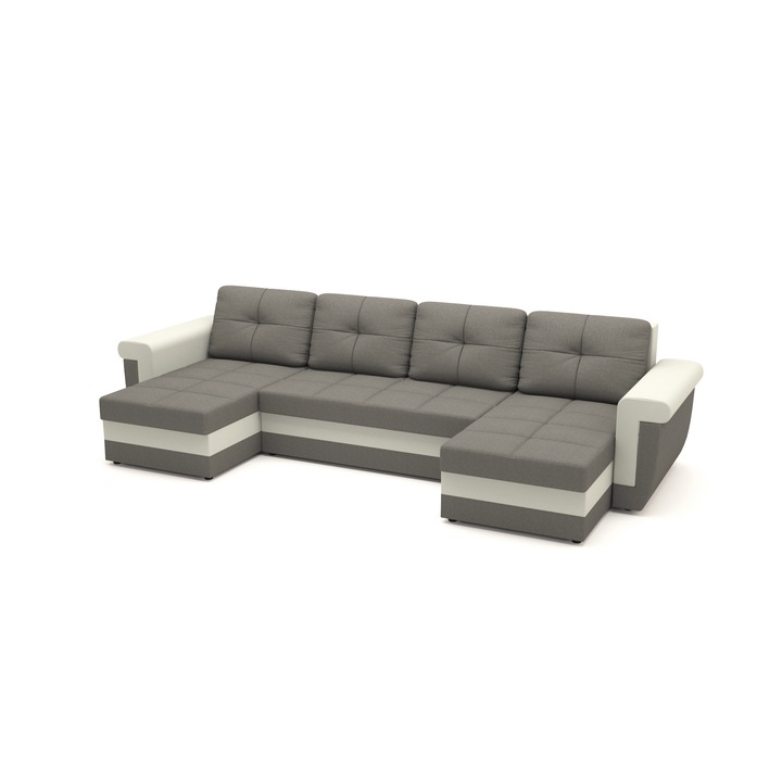 Canapea extensibila Calio Grey, U Shape, 330 x 140 x 80 cm