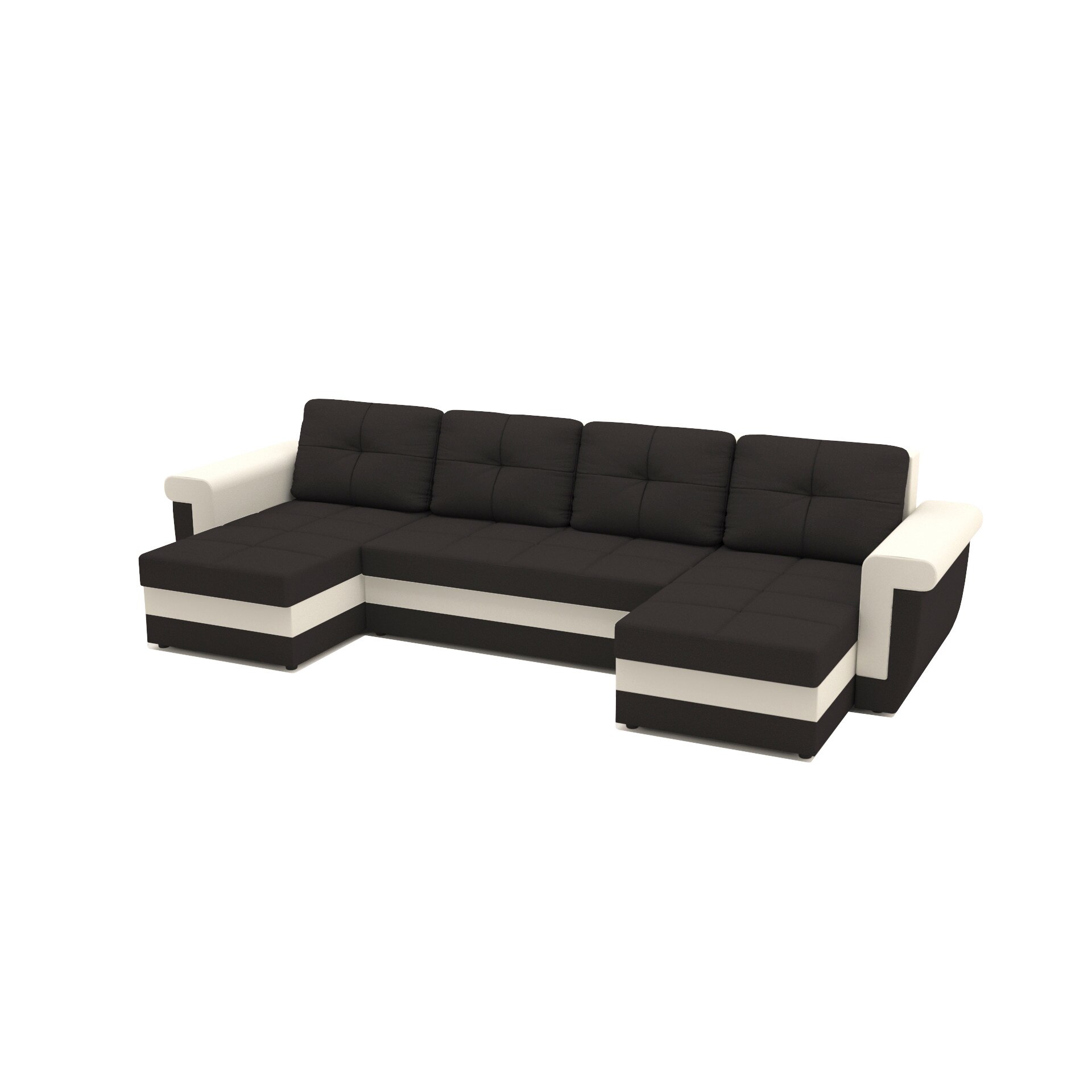 Canapea extensibila Calio B&W, U Shape, 330 x 140 x 80 cm
