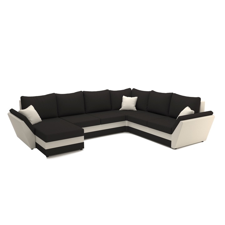 Canapea extensibila Palma B&W Double Corner, 318 x 248 x 80 cm
