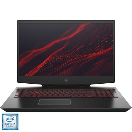 Laptop Gaming OMEN by HP 17-cb0002nq cu procesor Intel® Core™ i7-9750H pana la 4.50 GHz, 17.3", Full HD, IPS, 16GB, 1TB + 256GB SSD, NVIDIA® GeForce® GTX 1660 Ti 6GB, Free DOS, Black