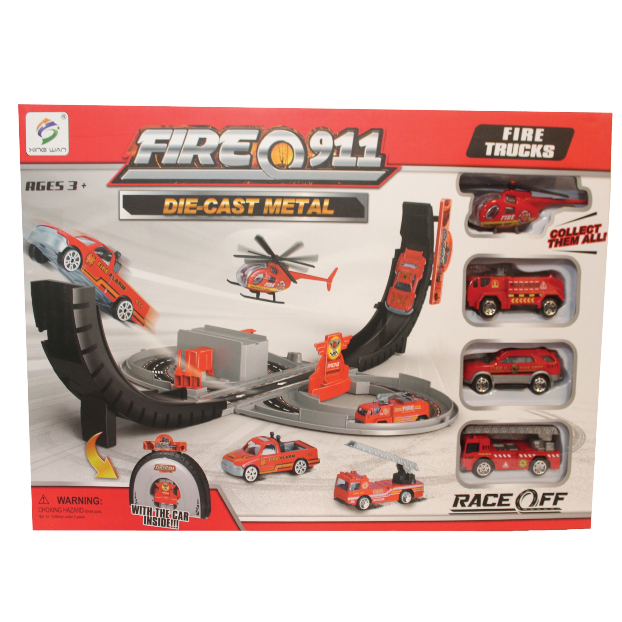 Statie de pompieri cu circuit, elicopter si masinute