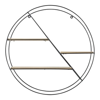 Raft de perete Herculane cu 3 polite depozitare, en.casa, 55 x 12 x 55 cm, metal/lemn, negru, design rotund Raft de perete Herculane cu 3 polite depozitare, en.casa, 55 x 12 x 55 cm, metal/lemn, negru, design rotund