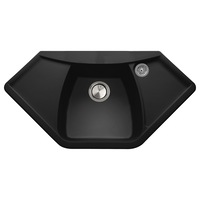 chiuveta bucatarie granit pentru colt sau blat liniar cookingaid naiky cx0981 980510210mm neagra  black metal quartz  ventil invizibil  accesorii montaj imagen 49_0_
0