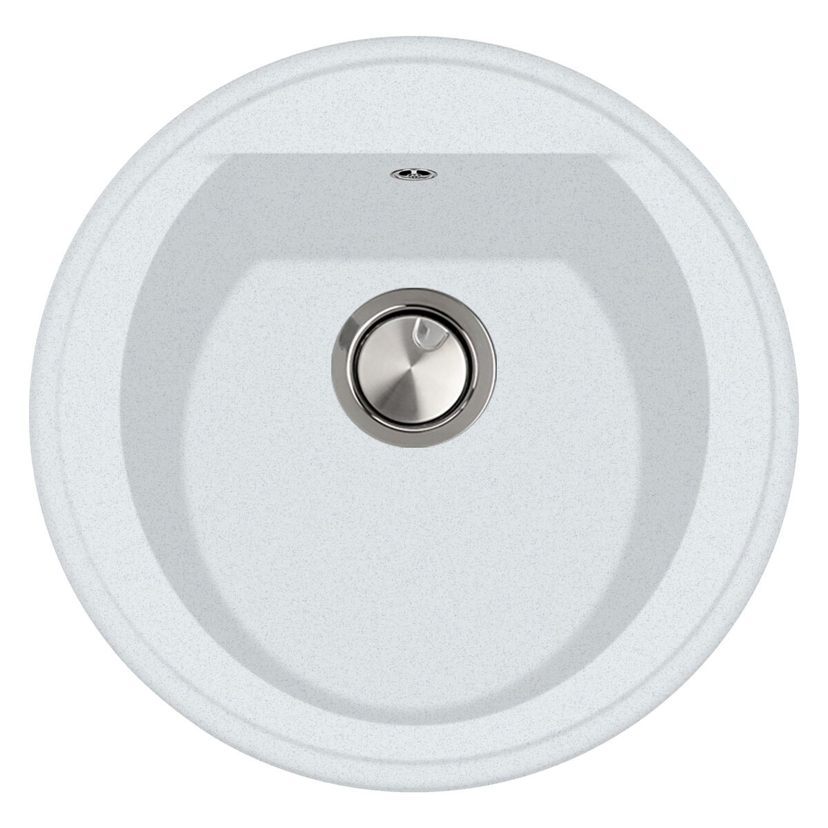 Chiuveta bucatarie granit CookingAid Naiky NK5110 510*510*200mm Alba / Polar White + Ventil Invizibil + accesorii montaj