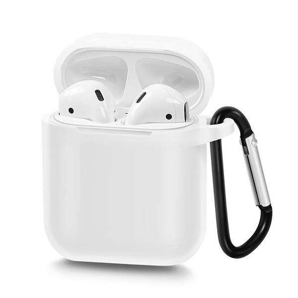 Husa protectoare cu holder pentru AirPods White