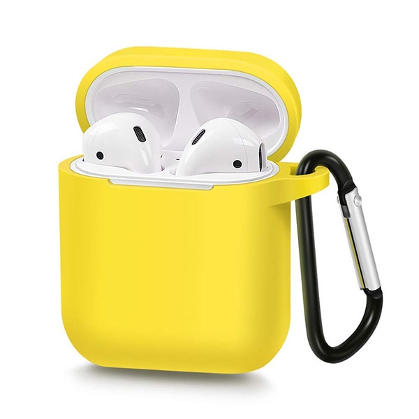 Husa protectoare cu holder pentru AirPods Galbena