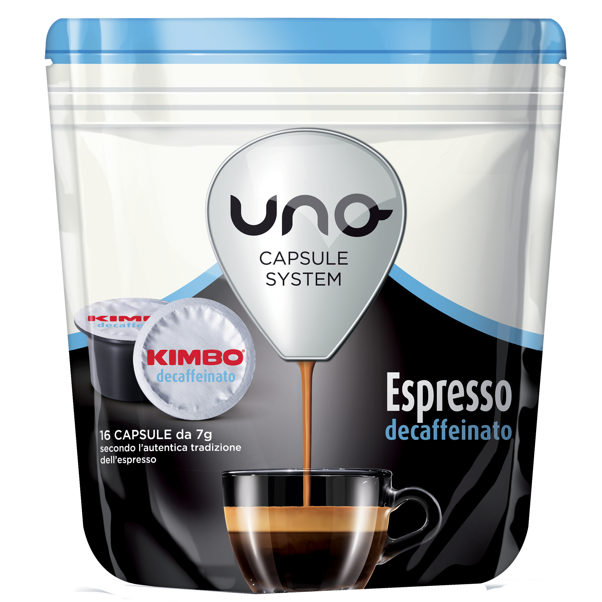 Cafea capsule Kimbo Decaff, compatibile Uno, 16 capsule, 112 g.