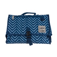 Geanta pentru Bebelusi, Copii si Mamici, ideala pentru schimbarea scutecelor, impermeabila - NEX CARE - Geanta Dama de Mana/Carucior/Portabila - Traver Organizer Set/Changing Pad, Alb/Albastru