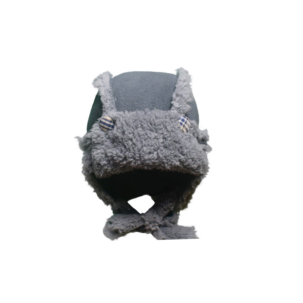 Caciula iarna Mic Pitic C40 din blanita artificiala cu cozoroc intors, Gri