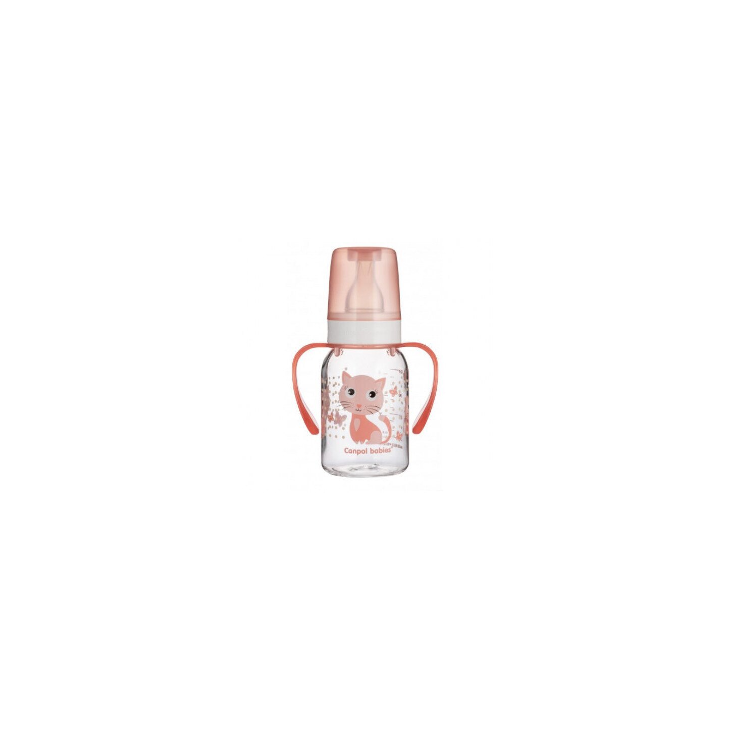 Biberon cu maner, Canpol, +3 luni, 120 ml, roz