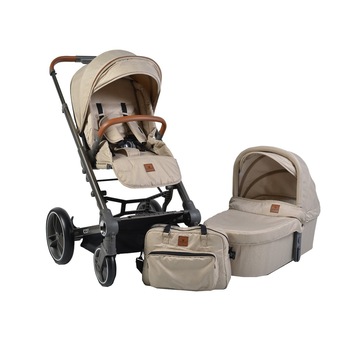 Carucior nou nascuti 3 in 1 NOVOKIDS™ Icon , Cadru Aluminiu, Maner piele, Roti din spuma PU, Geanta bebe, Landou, Scoica auto, Spatar reglabil 3 trepte, maxim 22 kilograme, Beige Carucior nou nascuti 3 in 1 NOVOKIDS™ Icon , Cadru Aluminiu, Maner piele, Roti din spuma PU, Geanta bebe, Landou, Scoica auto, Spatar reglabil 3 trepte, maxim 22 kilograme, Beige