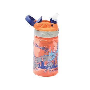 Sticla de apa pentru copii - GIZMO FLIP Nectarine Superhero/Portocaliu 420 ml, Contigo Sticla de apa pentru copii - GIZMO FLIP Nectarine Superhero/Portocaliu 420 ml, Contigo