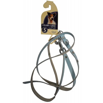 Set lesa si zgarda piele 10mm x 1m / 26-32 cm - 020259 Set lesa si zgarda piele 10mm x 1m / 26-32 cm - 020259