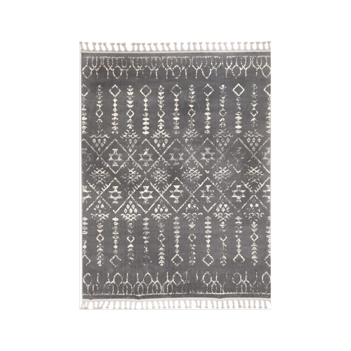 Covor din poliester, Colectie otantik, modern/scandinav, model 2619A, culoare Gri 100 x 200 cm