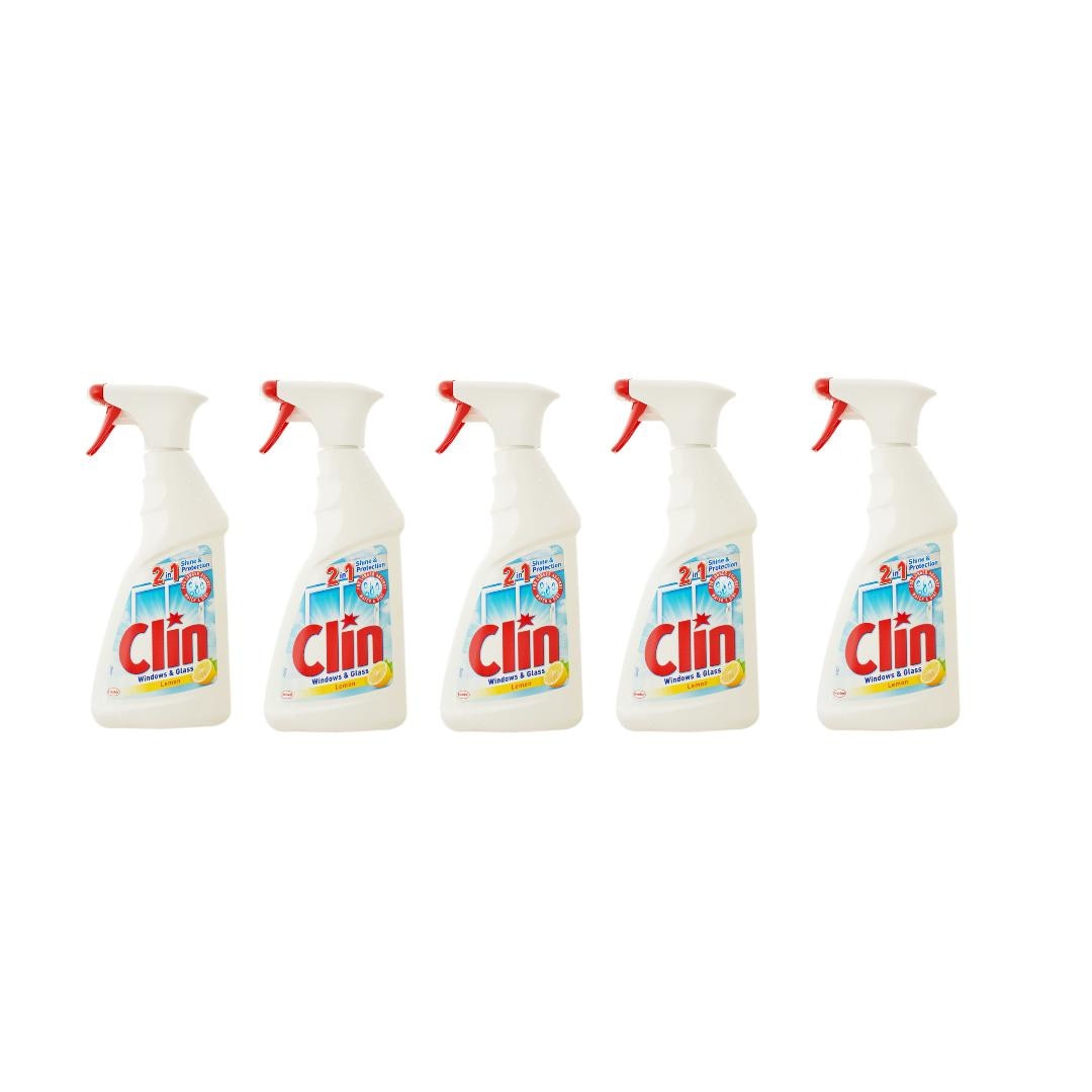 Pachet promo Detergent geamuri Clin Lemon Pistol , 5x 500ml