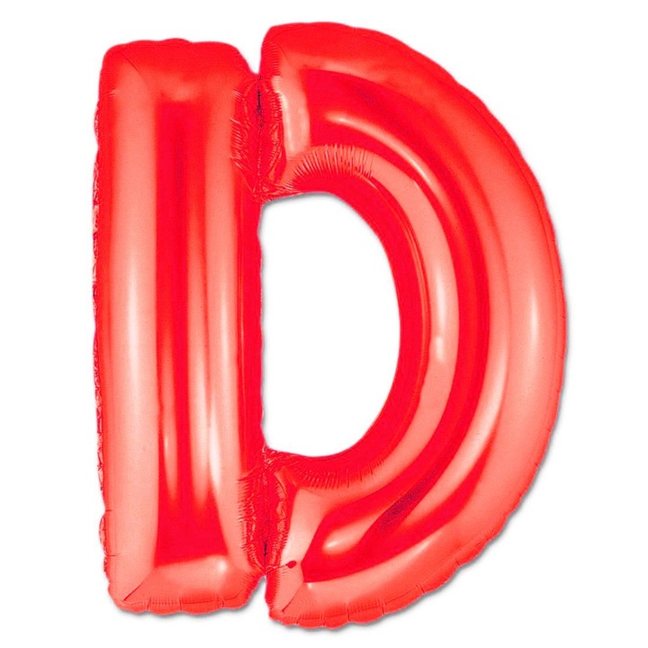 Fólia lufi, D betű, Piros szín, 41cm, 1 db