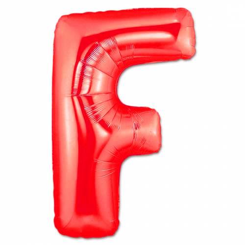 Balon folie, litera F, Culoare Rosu, 41cm, 1 buc